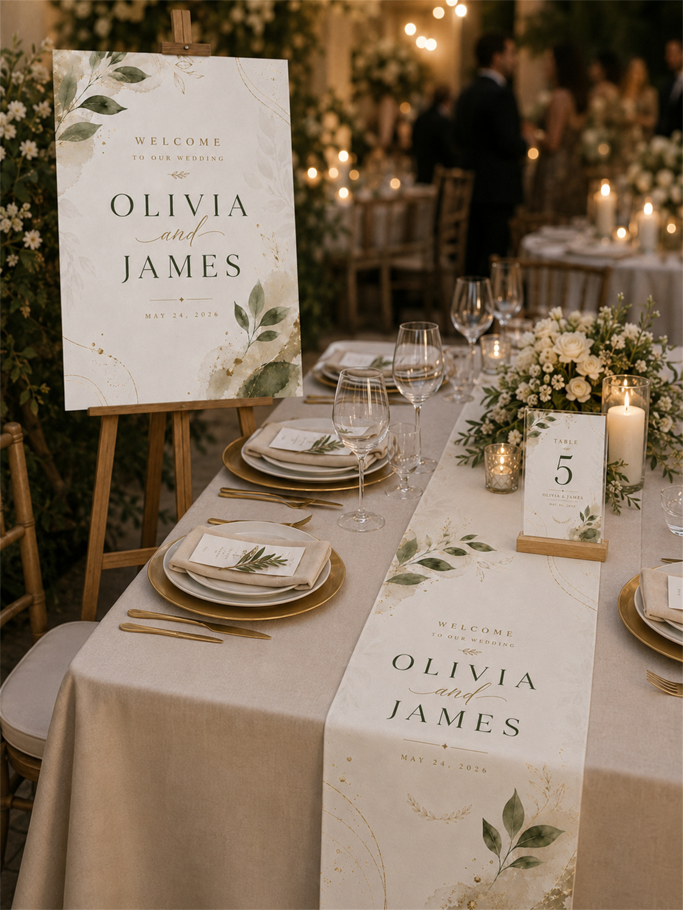 Customized romantic wedding decorations - Design a luxurious wedding - Customize names and dates